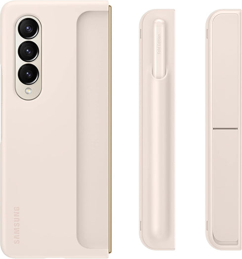 SAMSUNG Galaxy Z Fold4 Standing Cover with S Pen and S Pen Holder, Protective Phone Case with Kickstand for Hands Free Viewing, US Version, Sand...