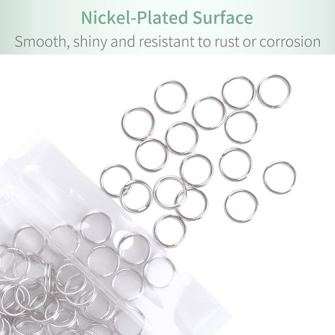 Pawfly 100 Pack 2/5 Inch Mini Split Jump Ring with Double Loops Small Metal Rings Connectors for Jewelry Necklaces Bracelets Earrings Crafts Ornam...