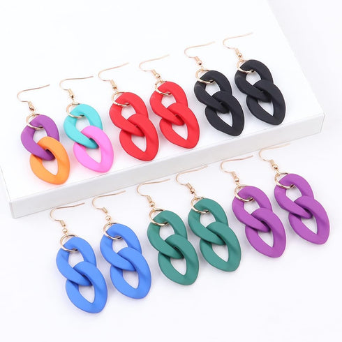 Acrylic Macaron Necklace Bracelet Earrings Set Chunky Cuban Link Hip Hop Chain Jewelry Set Multicolor 70 80S Punk Acrylic Chain Bracelet Necklace ...