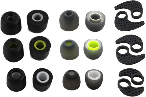 Zotech Accessory Pack for JayBird BlueBuds X, X2 & X3 - 3 Memory Foam, 3 Silicone EarFINS & 3 Rubber Earbuds...