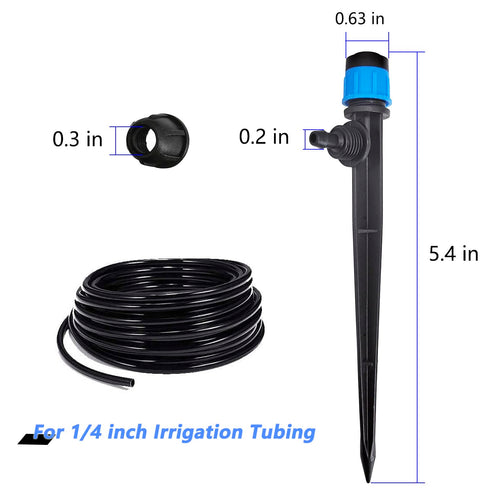 50Pcs Drip Irrigation Emitters with Lock, Adjustable 360 Degree Water Flow Irrigation Drippers for 1/4" Drip Irrigation Tubing, Micro Spray Drip S...