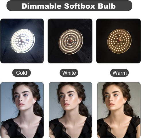 MOUNTDOG 85W 5700K E27 Socket LED Bulbs with Remote LED Light Bulb for Photography Photo Lighting...
