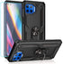 Motorola One 5G Cellular Phone Case, Hybrid Hard PC Soft TPU Shockproof Protective Case, Ring Car Mount Kickstand, Black...