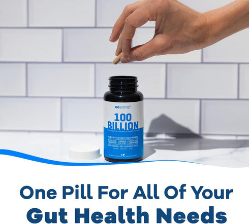 GOBIOTIX 100 Billion - Digestive Enzymes Supplement - Probiotics Multivitamin - Prebiotic Fiber Blend - 100 Billion CFU - Organic Fruit and Greens...