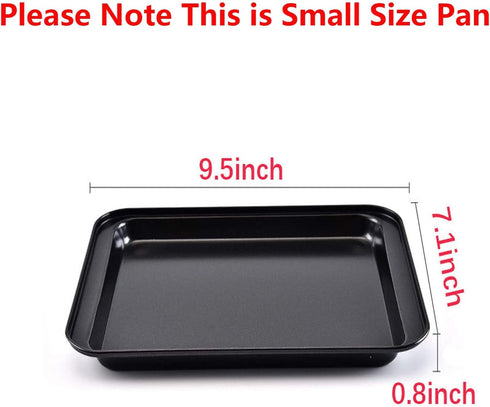 Small Baking Sheet 2 Pack, Shinsin 8 Inch Nonstick Baking Pans for Oven w/Rimmed Border, Professional Reusable Baking Trays for Toaster Oven Repla...