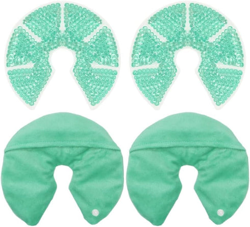 Hot/Cold Breast Gel Bead Ice Packs Breast Cooling/Heat Pads Relief for Breastfeeding, Nursing Pain, Mastitis, Engorgement, Swelling, Plugged Ducts...