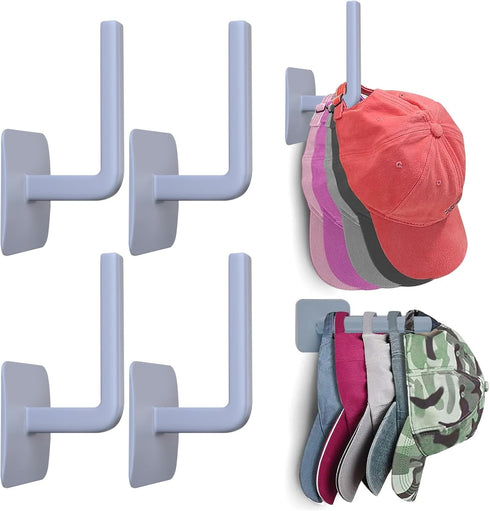 Hat Racks for Baseball Caps,Hat Rack for Wall Hat Organizer 4-Pack Hat Racks for?No Drilling Strong Hat Holder? Adhesive Hat Hooks for Wall,Hat Ho...