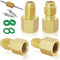 Boltigen R134a Refrigerant Tank Adapters, R12 R22 to R134a Adapter Connector, 1/2 to 1/4 Flare R134a Vacuum Pump Adapter Fittings with Valve Core ...