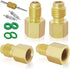Boltigen R134a Refrigerant Tank Adapters, R12 R22 to R134a Adapter Connector, 1/2 to 1/4 Flare R134a Vacuum Pump Adapter Fittings with Valve Core ...