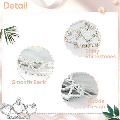 DaFuEn Dog Hair Clips Hair Bows for Small Dogs Puppy Crown Barrettes Girl Dog Tiara Crystal Rhinestone Dog Hair Accessories for Chihuahua Yorkie S...