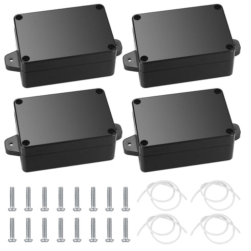 Project Box, 4pcs Junction Boxes, IP65 Waterproof Electrical Boxes, ABS Plastic Dustproof Electrical Project Case Power Junction Boxes with Fixed ...