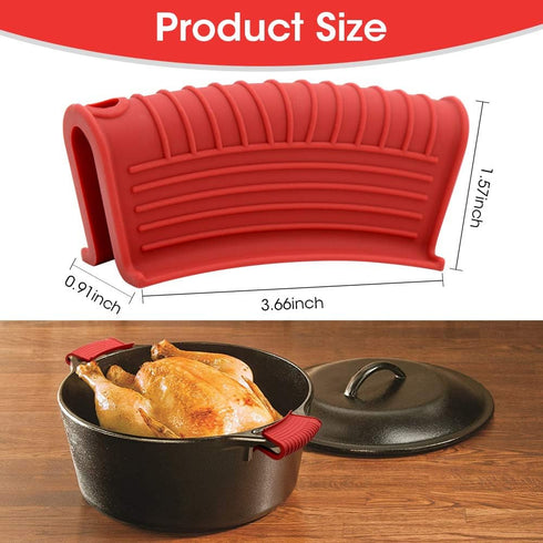 Silicone Assist Hot Pan Handle Holder Hot Skillet Handle Covers Pot Holder Sleeve Cast Iron Skillets Nonslip Heat Resistant for Enameled Griddles ...