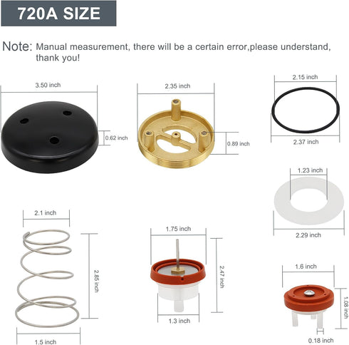720A Pressure Vacuum Breaker Repair Kit and Bonnet Repair Kit for Zurn Wilkins 1/2”, 3/4”, and 1”- 2“ Pressure Vacuum Breaker Assembly...
