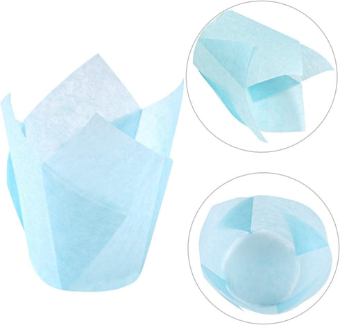 Ruisita 150 Pieces Mini Baking Cups Tulip Baking Cups Cupcake Liners Muffin Liners for Wedding, Birthday, Baby Shower Parties, 6 Colors (Multicolo...