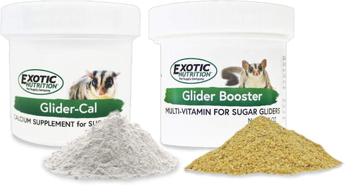 Sugar Glider Vitamin Combo Pack - Powder Multivitamin & Powder Calcium Supplement for Pet Sugar Gliders...