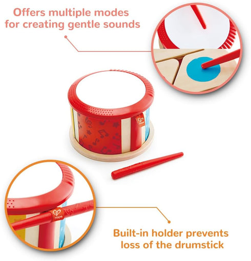 Hape Double-Sided Drum| Wooden Double-Side Musical Drum Instrument for Toddlers...