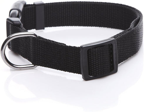 Adjustable Nylon Dog Collar, pet collar 1 Inch 3/4 Inch 5/8 Inch Wide, for Large medium Small Dogs?3/4 Inch,Black?...