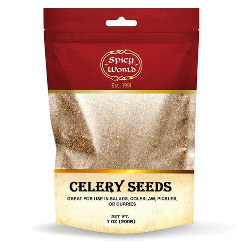 Whole Celery Seeds 7oz Resealable Bag | by Spicy World (7 Ounce)...