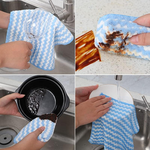 Usondeals Straseapoit Microfiber Cleaning Rag, Super Absorbent Microfiber Cleaning Cloths, Multifunction Reusable Scouring Towel Pads for Kitchen,...