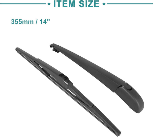 ACROPIX Windshield Back Wiper Arm Blade Rear Rear Windshield Wiper Blade and Arm for Jeep Cherokee 1 Set Black...