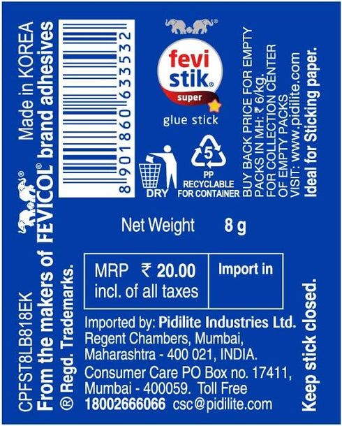 Fevistik Glue Stik, 8 Grams...