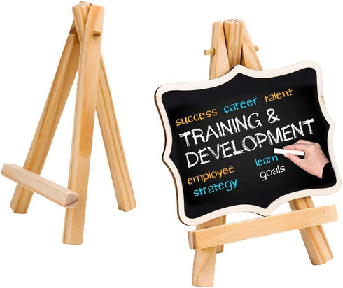 Onwon 12 Pcs 5 Inch Mini Wood Display Easel Natural Wood Painting, Drawing, Photos, Card Holder Decorative Display (5" / 12.7cm)...