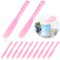 12 Pcs Facial Spatula,Cosmetic Spatula Jelly Mask Spatula Skincare Spatula Plastic Face Mask Spatula Pink Makeup Spatula Small Disposable Spatulas...