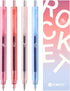 Kaco ROCKET Gel Pens 4 Pieces 0.5mm Black Ink Sunset Beach Aesthetic Pens School Office Stationery Quick Drying...