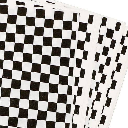 100 Sheets Checkered Dry Waxed Deli Paper Sheets, Paper Liners for Plastic Food Basket, Wrapping Bread and Sandwiches (Black)...