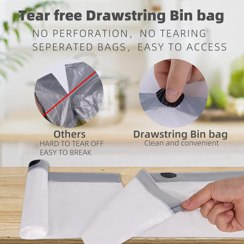 4 Gallon Trash Bags, 40 Count Drawstring Garbage bags, Thickened Unscented Wastebasket Liners for Bathroom Bedroom Office Trash Can...
