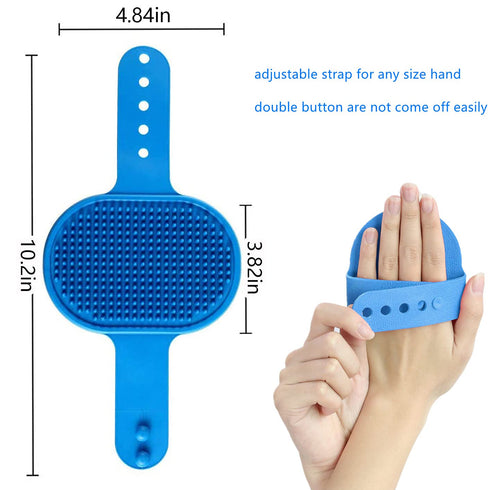 2 Pack Dog Grooming Brush - Dog Cat Bath Soothing Massage Rubber Brush - Pet Bath Brush with Adjustable Ring Handle Suitable for Long Short Haired...