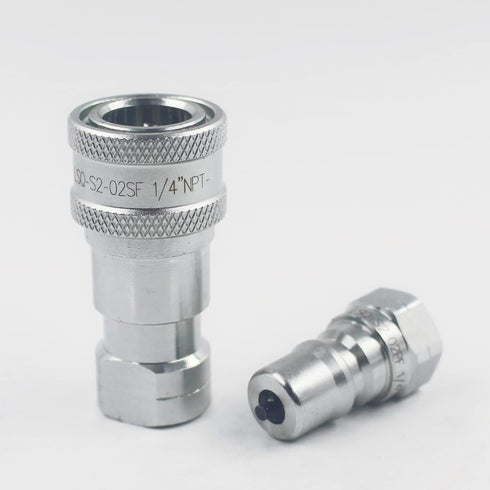 LSQ 1/4'' NPT Kubota 7J612-66323 K2581-66220 Replacement Quick Disconnect Hydraulic Quick Connect Couplers/Coupling Set w/Dust Caps...