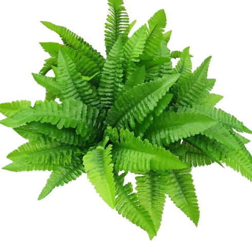 Leoyoubei 4 Bunches 14" Ferns Artificial Boston Fern Bush Plant,Faux Plant Shrubs Greenery Bushes Indoor Outside,Hanging Basket Planter Decor for ...