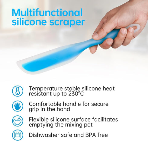 Nonstick Silicone Knife Shaped Flexible Kitchen Spatula Scraper Turner,Kitchen Cooking Utensils With Nylon Core (Blue&Green)...