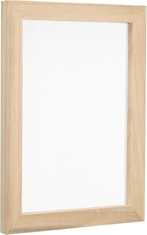 PATIKIL 9.8"x7.5" A5 Wooden Paper Making Screen, Paper Making Mold Frame Papermaking Mould Deckle for DIY Paper Craft Tool Dried Flower Handcraft,...