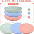 6-Pieces Whisker Fatigue Cat Bowl - 5.5 Inch Shallow Cat Food Dish Wide Cat Wet Feeding Bowls, PET Plate for Kittens and Short Legged Cat, Wheat S...