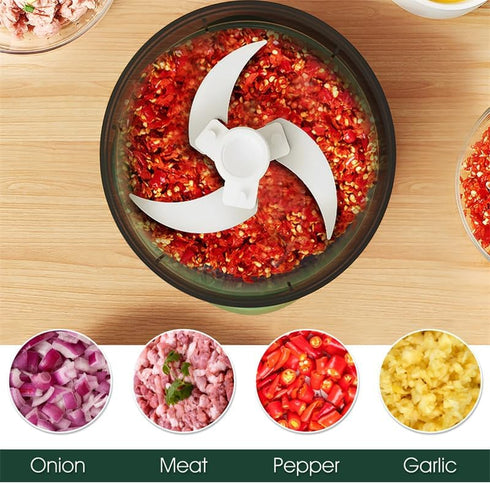 350ml Electric Garlic Chopper Mini Cordless Meat Grinder USB Rechargeable Vegetable Onion Chopper Small Electric Food Processor (Green)...