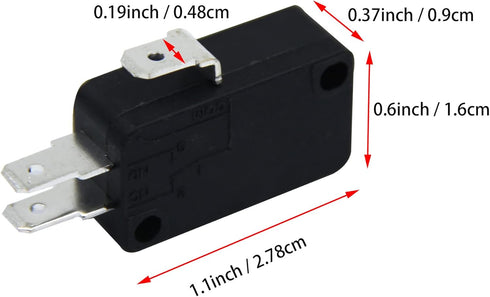 1 Pack W10727360 & W10269460 & W10269458 Microwave Door Switch Kits Compatible with Microwave Ovens SZM-V16-FC-61 SZM-V16-FC-62 SZM-V16-FC-63,Term...