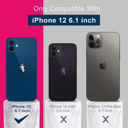 DEENAKIN Compatible with iPhone 12 Case with Screen Protector,Enhance Camera Protection,Soft Flexible Silicone Gel Rubber Bumper Cover,Slim Fit Pr...