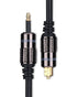 FosPower 24K Gold Plated Toslink to Mini Toslink Digital Optical S/PDIF Audio Cable with Metal Connectors & Strain-Relief PVC Jacket - 3ft/2Pack...
