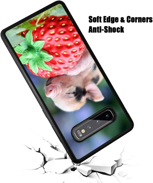 for Samsung S10e, Galaxy S10e, Durable Protective Soft Back Case Phone Cover, HOT12276 Baby Pig Strawberry...