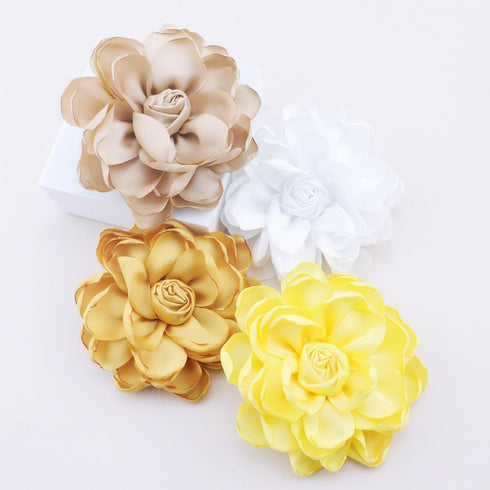 Lightweight Fabric Rose Flower Large Brooch Dual Purpose Brooch Hairpin Elegant Handmade Flower Brooches Pin for Women Dress Suit Ceremony Delicat...