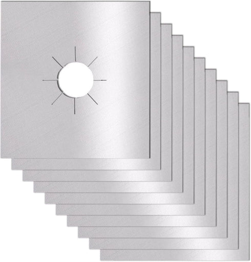 Gas Stove Burner Covers 10 Pack- XZSUN 0.2mm Double Thickness Reusable Gas Range Protectors For Kitchen&Cooking?sliver?10pack?...