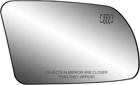 Passenger Side Heated Mirror Glass w/backing plate, Nissan Altima Coupe, Altima Hybrid, Altima Sedan, 4 3/8" x 6 3/4" x 8" (foldaway mirror)...