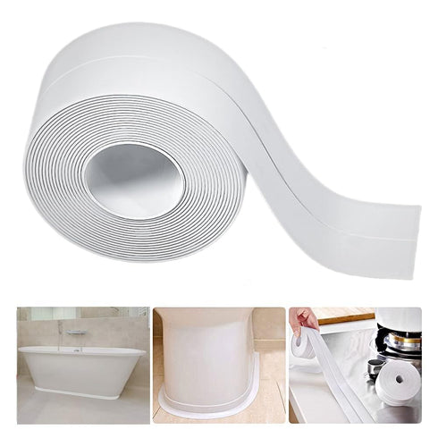 Caulk Tape Sealant Strip for Bath & Kitchen?PVC Self Adhesive Tub and Wall Sealing Tape Caulk Sealer,Caulk Strip,sealant Tape,Shower Tile Sealer A...