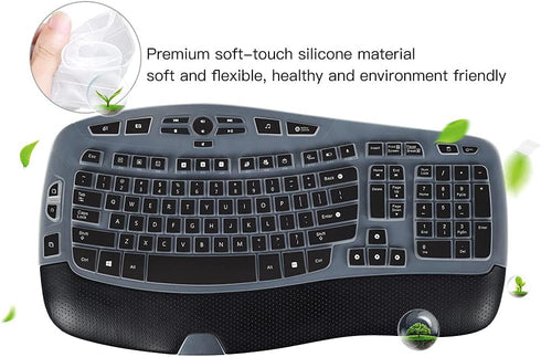 Keyboard Cover for Logitech K350 MK570 MK550 Keyboard Skin for Logitech K350 MK550 MK570 Wireless Wave Keyboard Cover Protective Skin Accessories,...