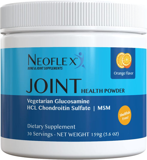 Bone & Joint Health Powder Supplement, MSM, Glucosamine, & Chondroitin Triple Strength Formula, 30 Scoops, Canister...