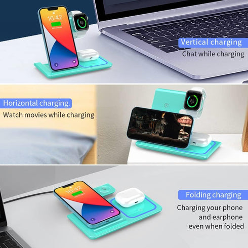 Wireless Charger, 3 in 1 Wireless Charging Station for Apple iPhone/iWatch/Airpods,iPhone 15,14,13,12,11 Series/Pro/Pro Max/XS Max/XR/XS/X/8/Plus,...