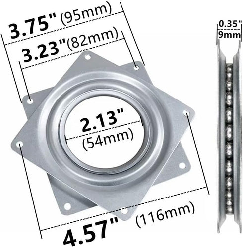 2 Pcs 4 Inch Lazy Susan Turntable Bearings Hardware, Susan Swivel Plate for Lazy Susan, Kitchen Storage Racks, Craft Table...