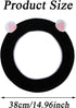Cartoon Cute Fluffy Steering Wheel Cover for Women Girls,JXJKMMN Furry Ear Steering Wheel Cover Winter Warm Fuzzy Car Steering Wheel Cover Lovely ...
